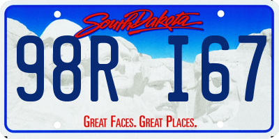 SD license plate 98RI67