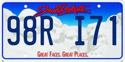 SD license plate 98RI71