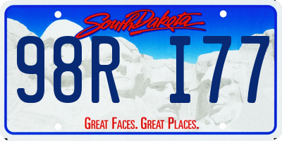 SD license plate 98RI77