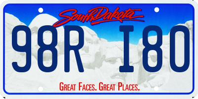 SD license plate 98RI80