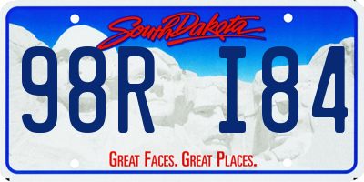 SD license plate 98RI84