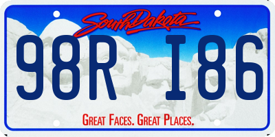 SD license plate 98RI86
