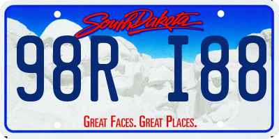 SD license plate 98RI88