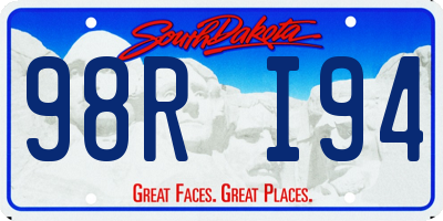 SD license plate 98RI94