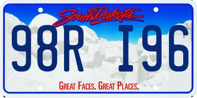 SD license plate 98RI96