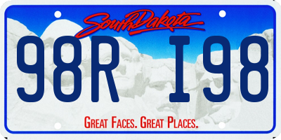 SD license plate 98RI98