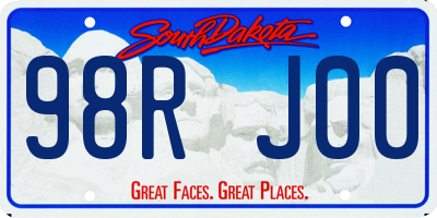 SD license plate 98RJ00