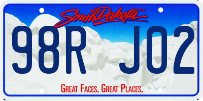 SD license plate 98RJ02