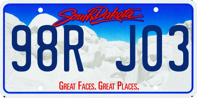 SD license plate 98RJ03