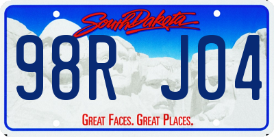 SD license plate 98RJ04