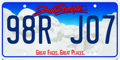 SD license plate 98RJ07