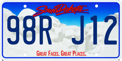 SD license plate 98RJ12