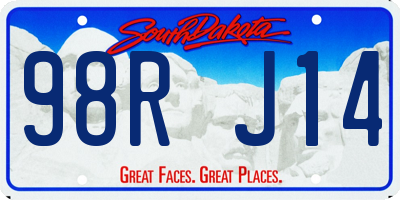 SD license plate 98RJ14