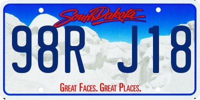 SD license plate 98RJ18