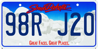 SD license plate 98RJ20