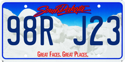 SD license plate 98RJ23