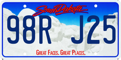 SD license plate 98RJ25