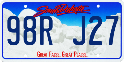 SD license plate 98RJ27