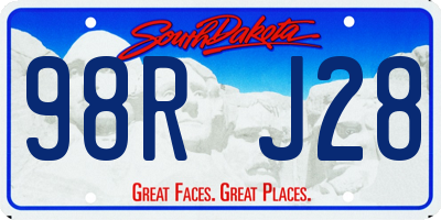 SD license plate 98RJ28