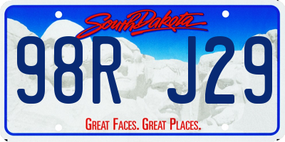 SD license plate 98RJ29