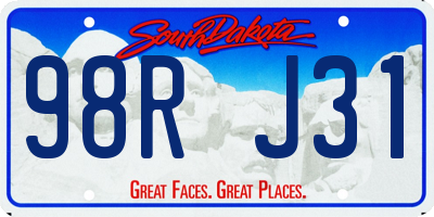 SD license plate 98RJ31
