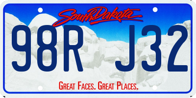 SD license plate 98RJ32