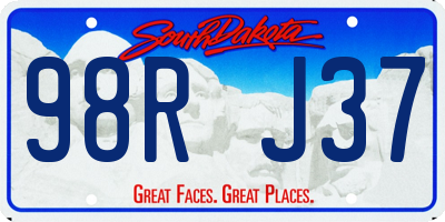 SD license plate 98RJ37