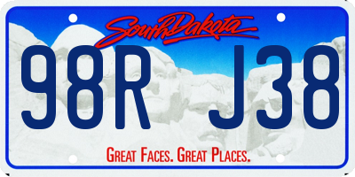 SD license plate 98RJ38