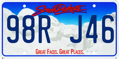 SD license plate 98RJ46