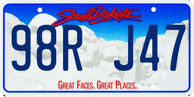 SD license plate 98RJ47