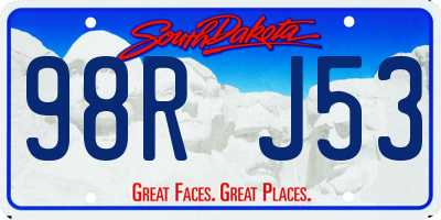 SD license plate 98RJ53