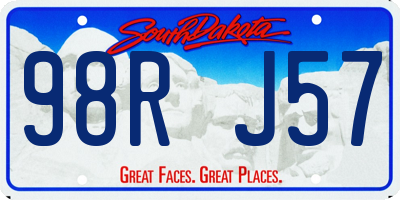 SD license plate 98RJ57