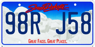 SD license plate 98RJ58