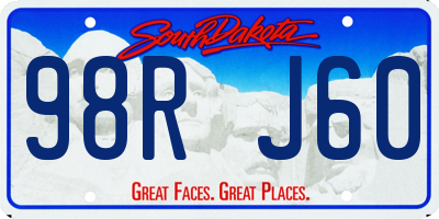 SD license plate 98RJ60