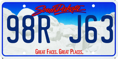 SD license plate 98RJ63