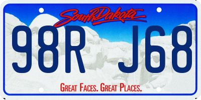 SD license plate 98RJ68