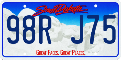 SD license plate 98RJ75