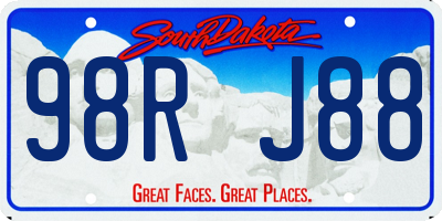 SD license plate 98RJ88