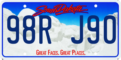 SD license plate 98RJ90