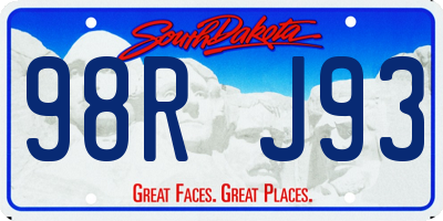 SD license plate 98RJ93