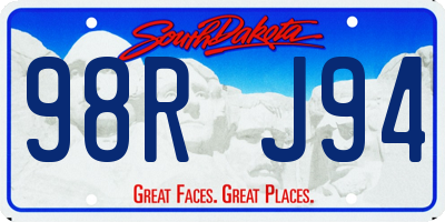 SD license plate 98RJ94