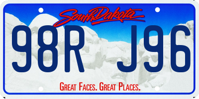 SD license plate 98RJ96