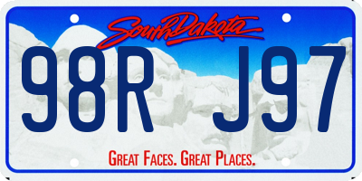 SD license plate 98RJ97