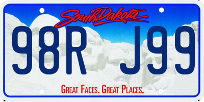 SD license plate 98RJ99