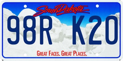 SD license plate 98RK20