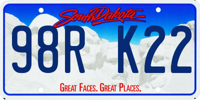SD license plate 98RK22