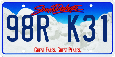 SD license plate 98RK31