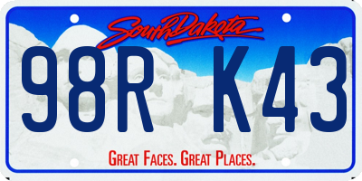 SD license plate 98RK43