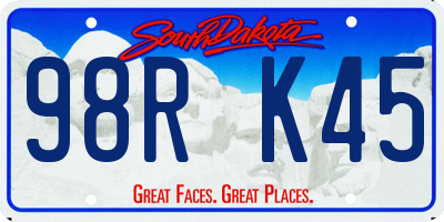 SD license plate 98RK45