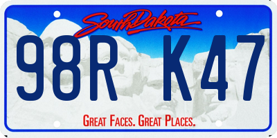 SD license plate 98RK47